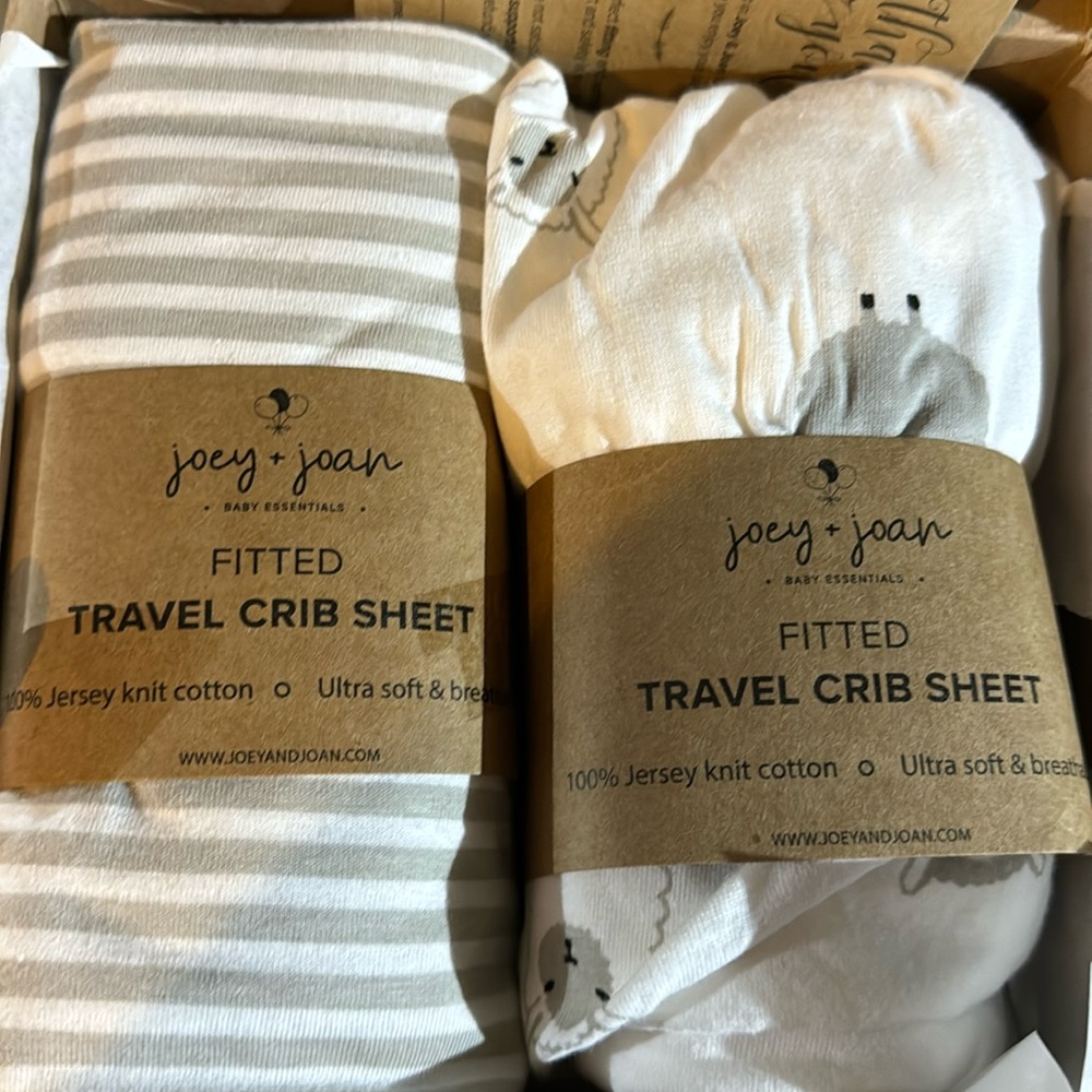 Joey and Joan Travel Crib Sheets